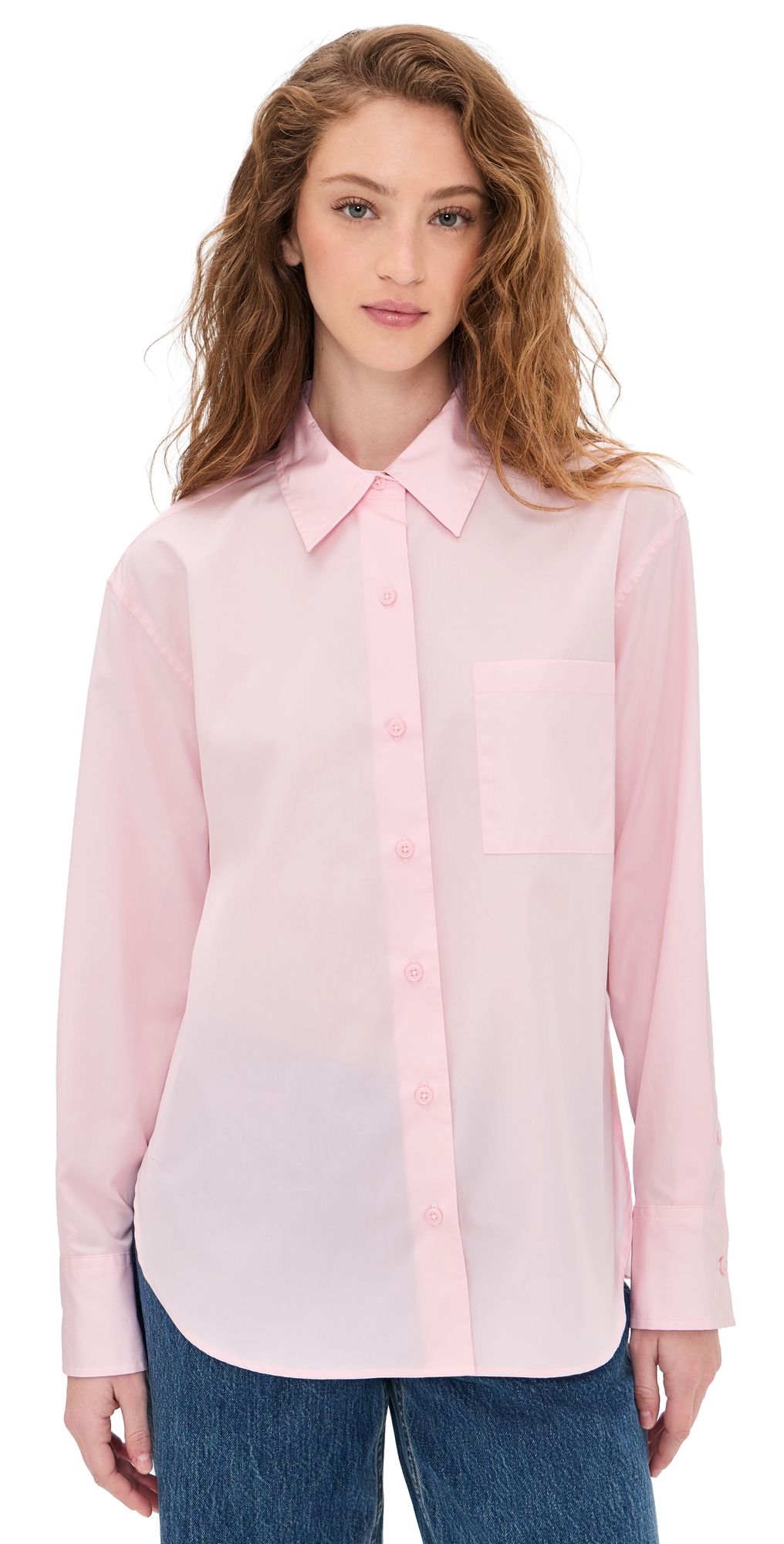 rag & bone Connie Button Down Shirt Peony M