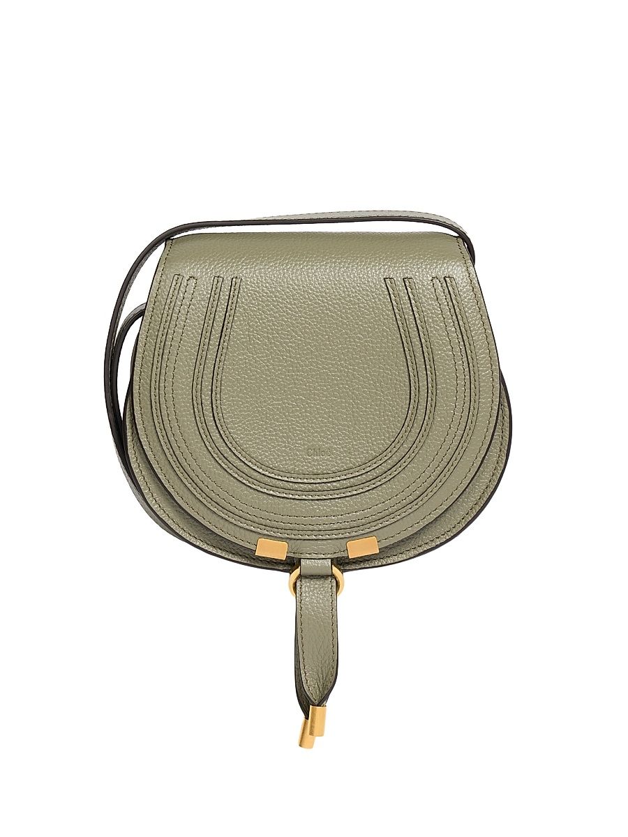 Women's Mini Marcie Leather Saddle Bag - Aloe Green