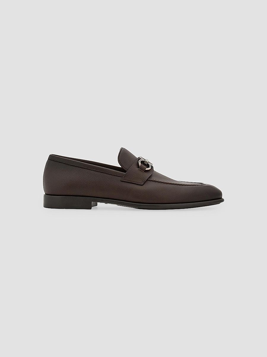 FERRAGAMO Men's Foster Loafers - Dark Brown - Size 13