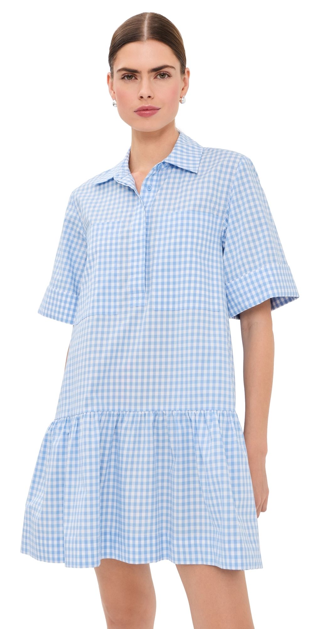 SIMKHAI Criss Mini Dress Cloud Gingham S
