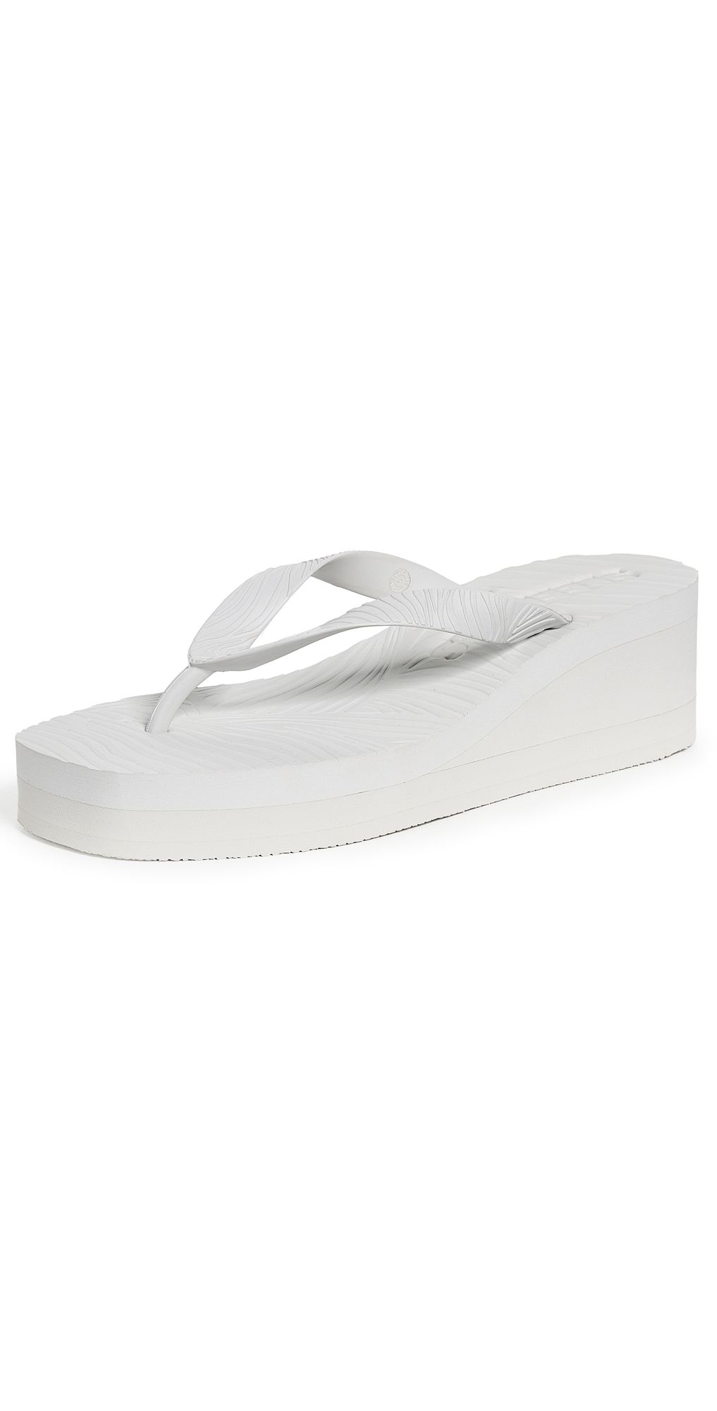 SLEEPERS High Platform Flip Flops White 36