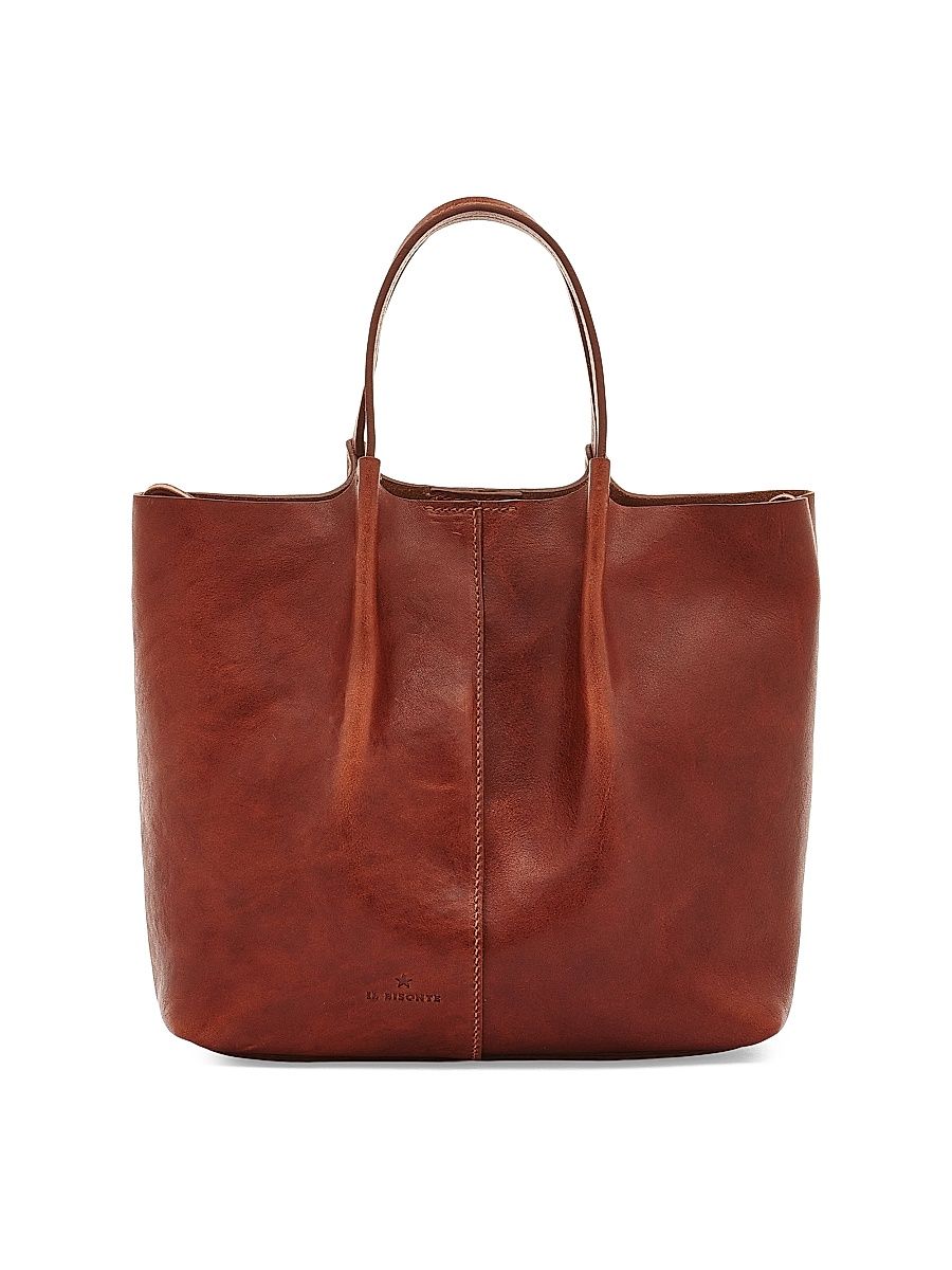 Women's Nina Leather Tote Bag - Seppia