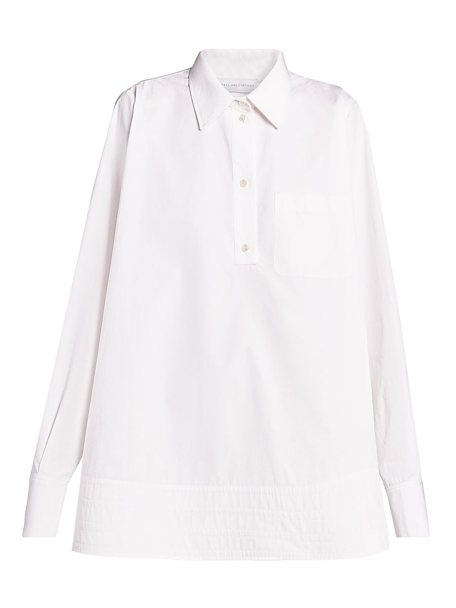 Women's Poplin Mini-Shirtdress - Pure White - Size 10