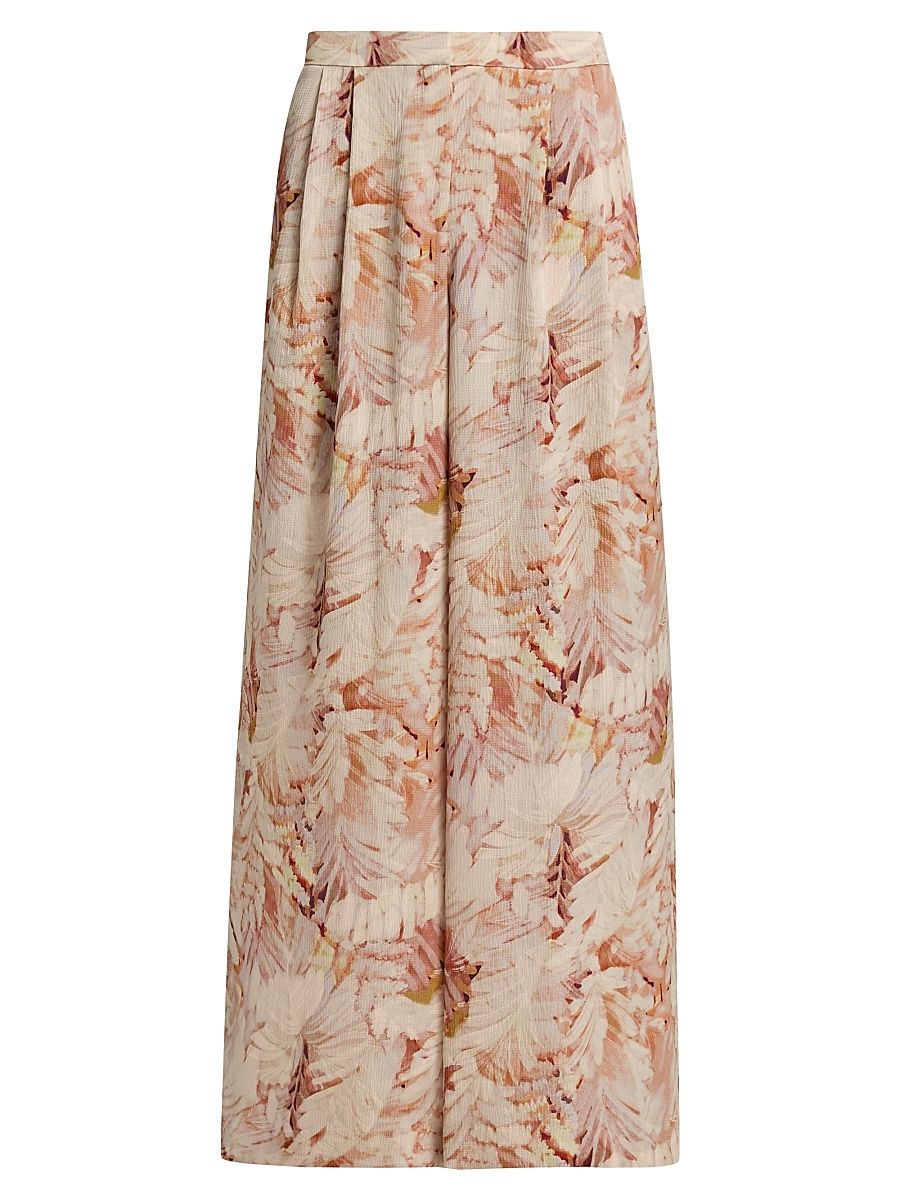 Women's Leighton Floral Wide-Leg Pants - Natural Multi - Size XL