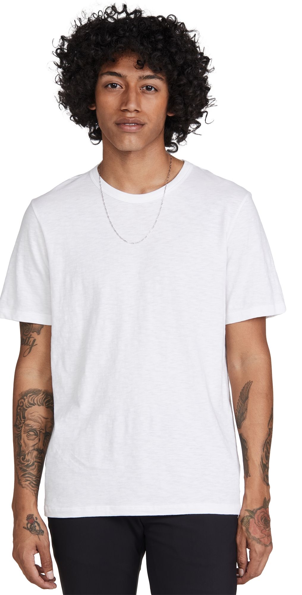 Theory Essential Cosmos Slub Cotton Tee White L