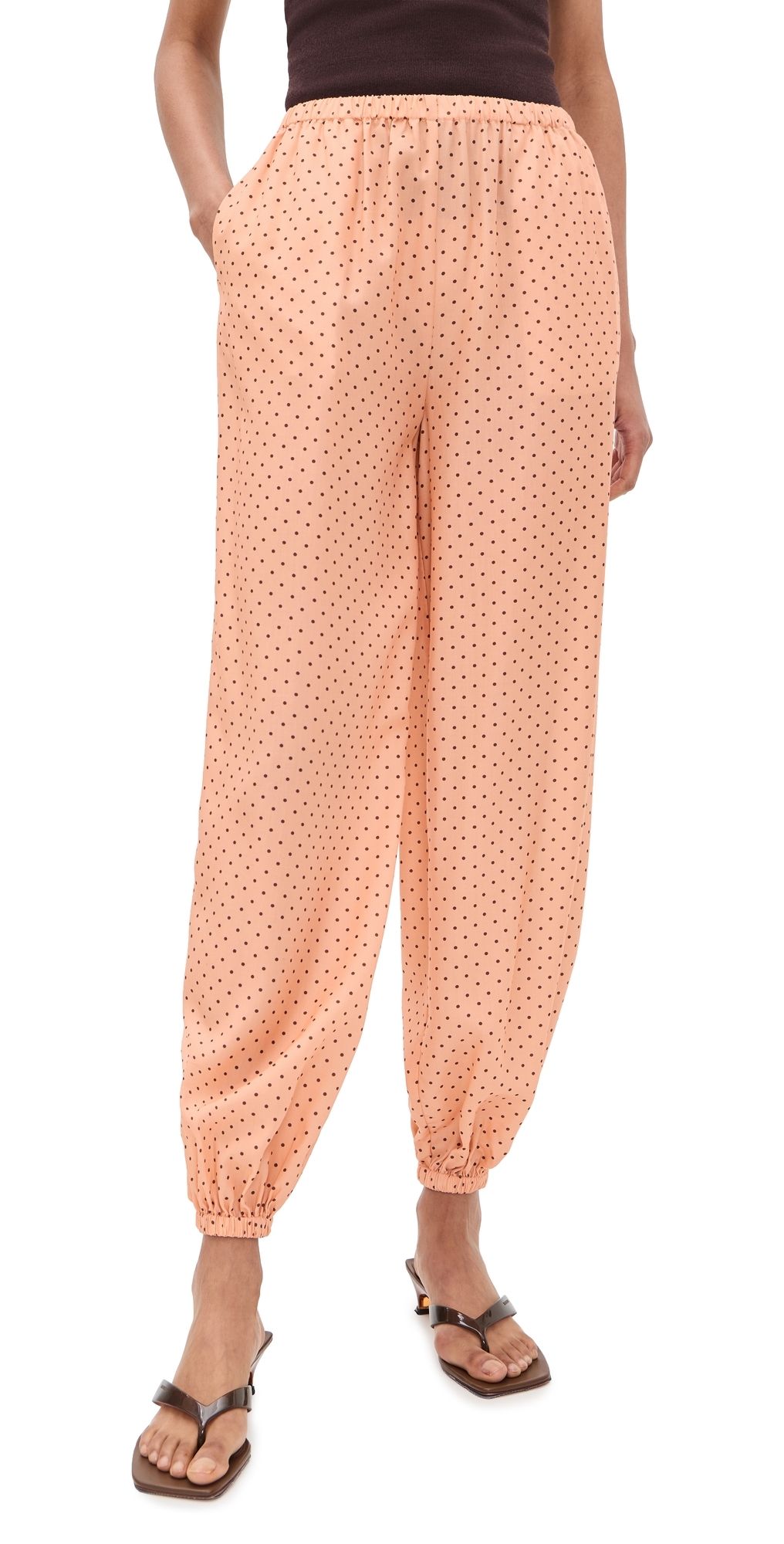 POSSE Evie Balloon Pants Tangerine Polka Dot XS