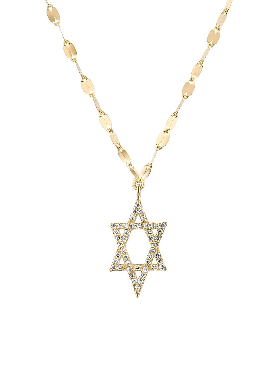 Women's Flawless Star Of David 14K Yellow Gold & 0.12 TCW Pendant Necklace - Yellow Gold