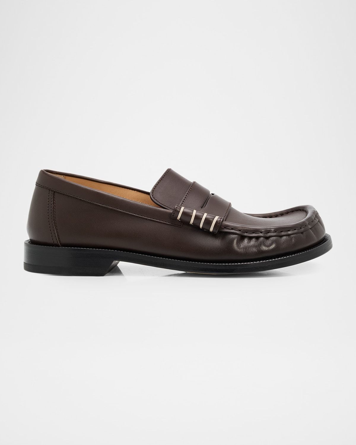 Men & apos;s Leather Moccasin-Toe Penny Loafers