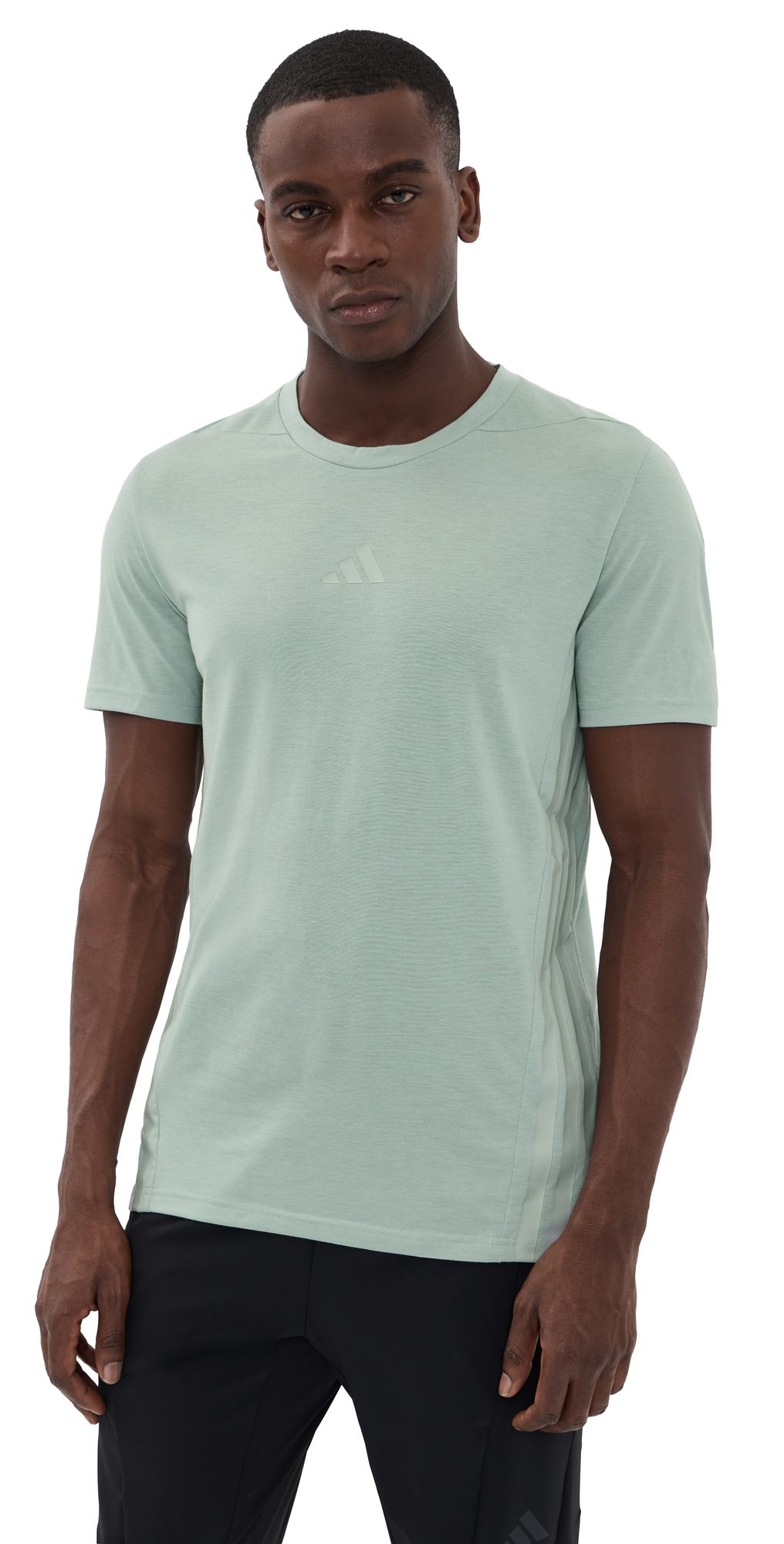 adidas Designed For Training 3 Stripe Workout Tee Wonder Sage S