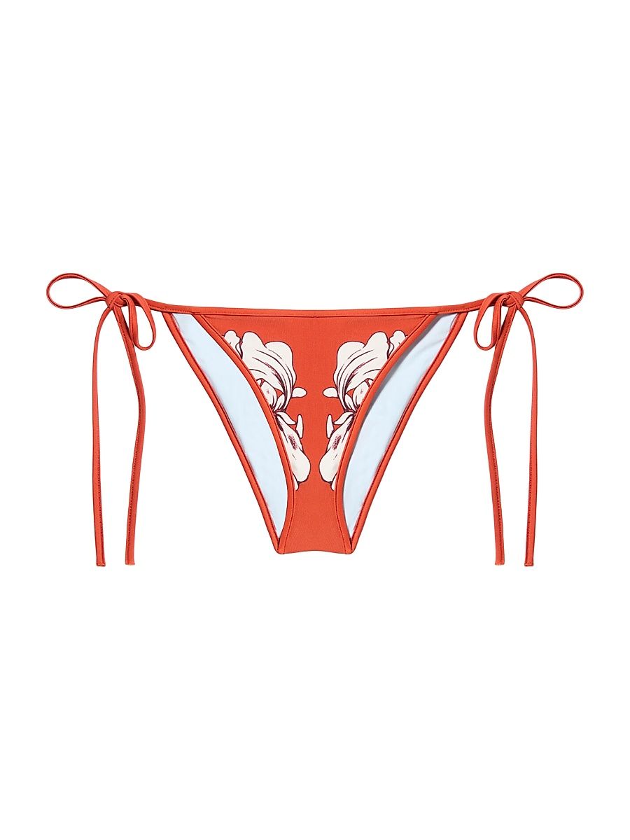 Women's String Bikini Bottom - Dark Orange - Size XL
