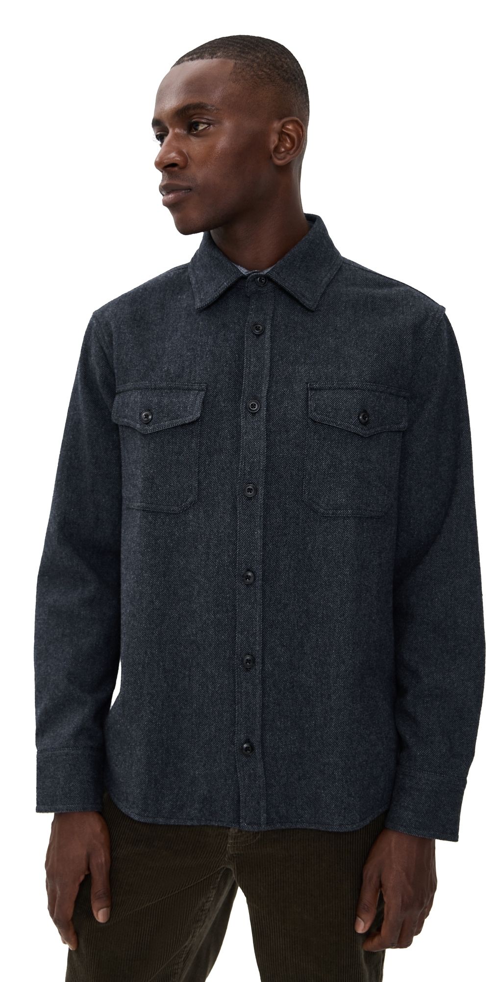 Taylor Stitch The CPO Shirt Heather Slate Twill 38