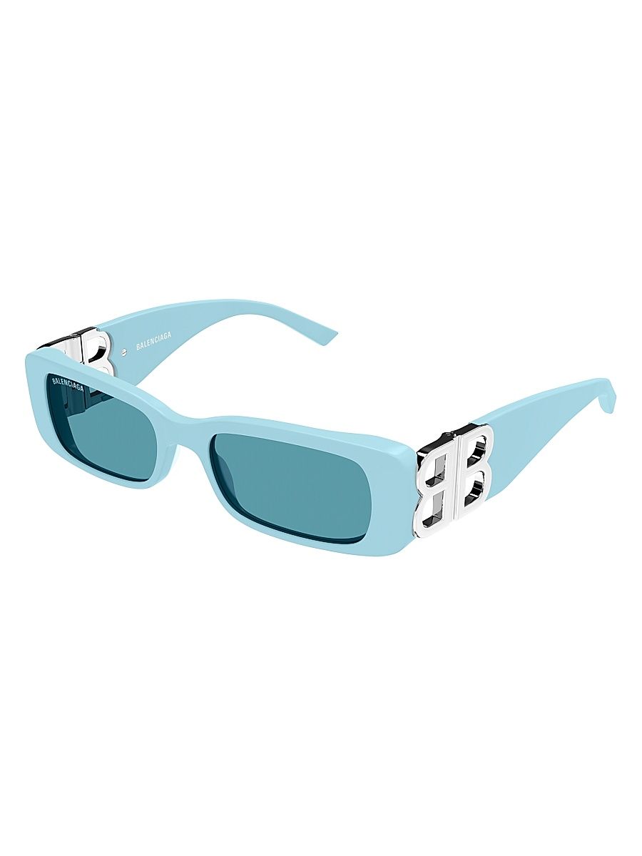 Women's 51MM Rectangular Sunglasses - Silver Blue