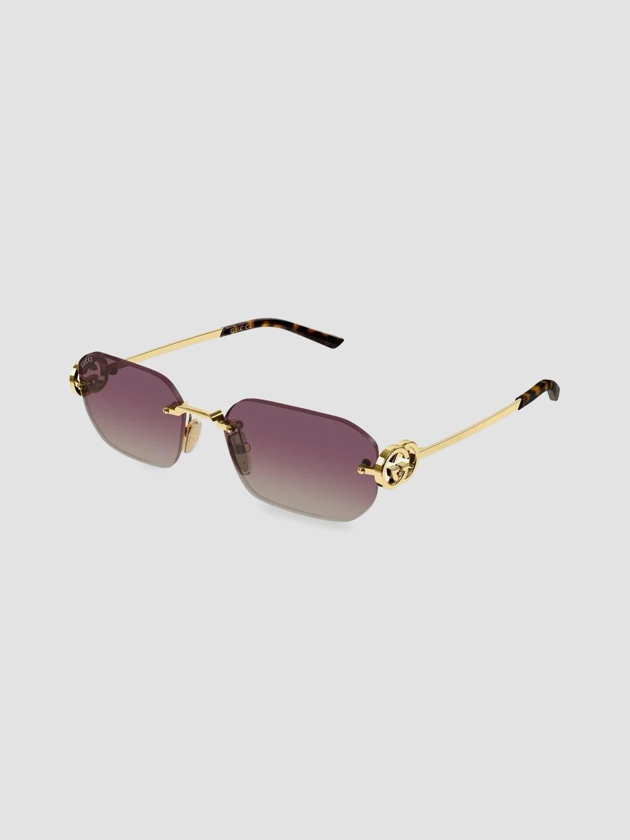 Gucci Women's Interlocking G GG Evolution 57MM Rectangular Sunglasses - Gold
