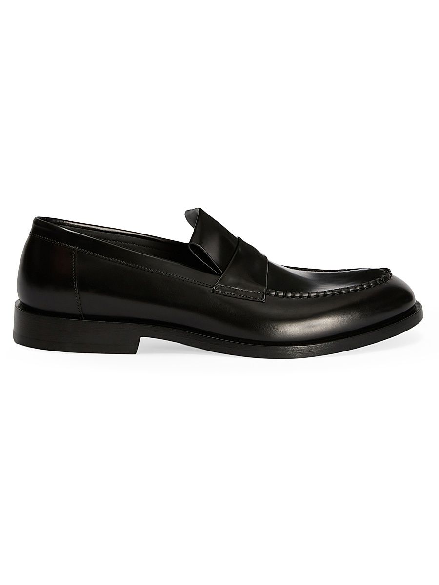 Men's Lattanzi Leather Loafers - Black - Size 12