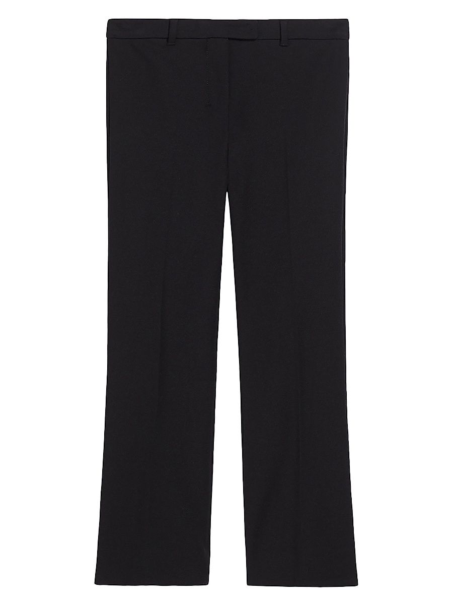 Women's Stretch Cotton Blend Trousers - Black - Size 4