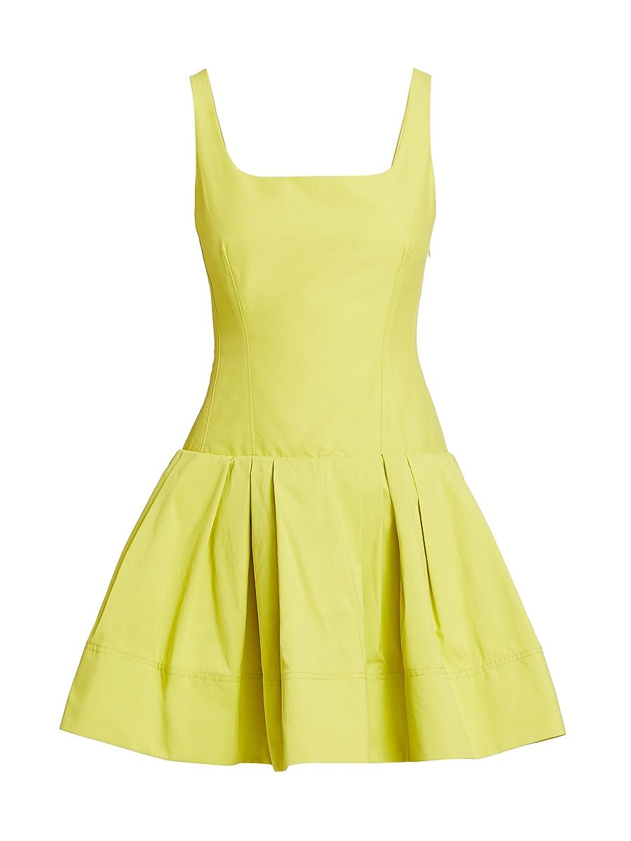Women's Lucy Fit & Flare Pleated Minidress - Yellow Plum - Size 12