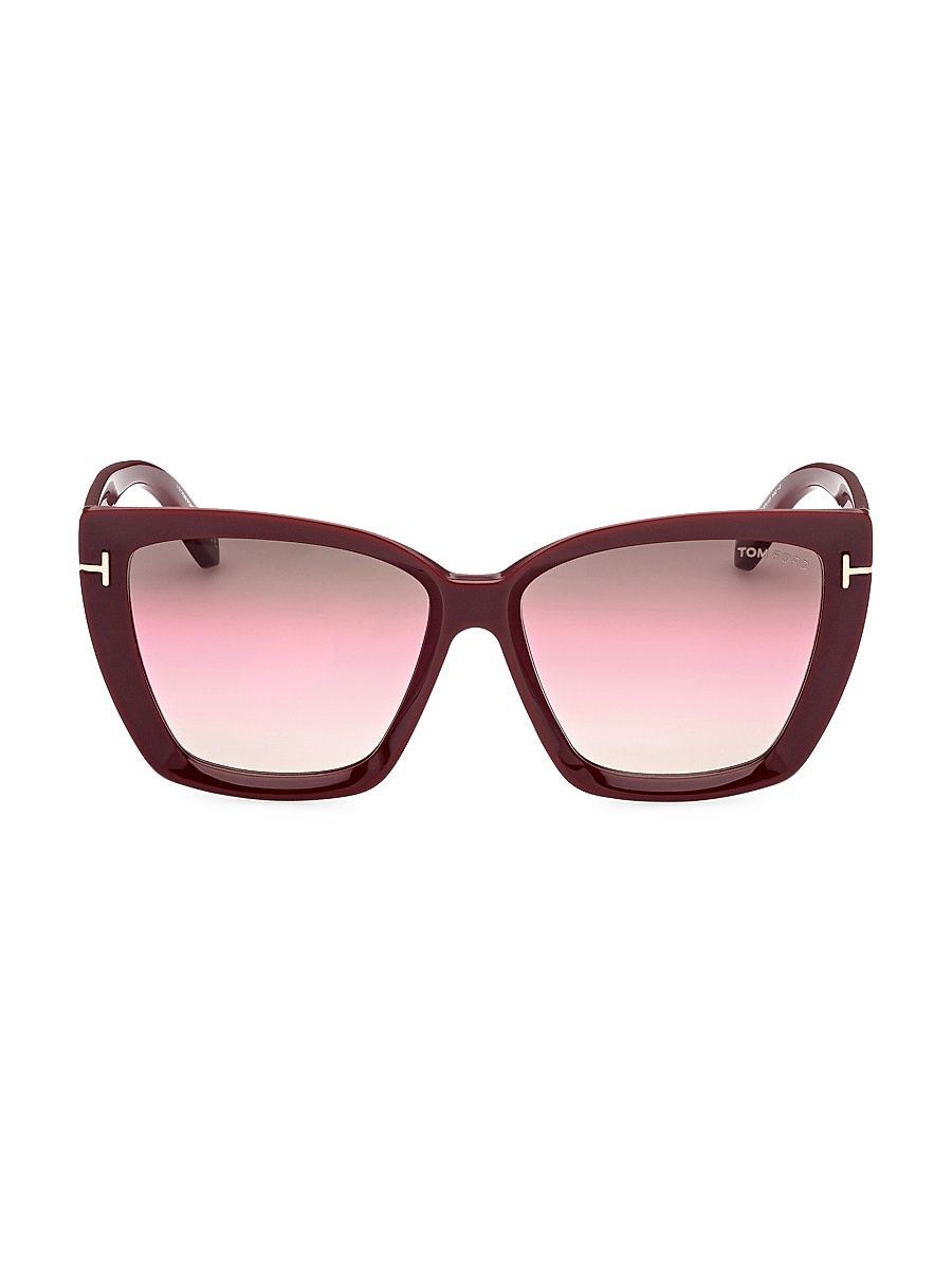 Women's Scarlet 57MM Square Sunglasses - Shiny Burgundy