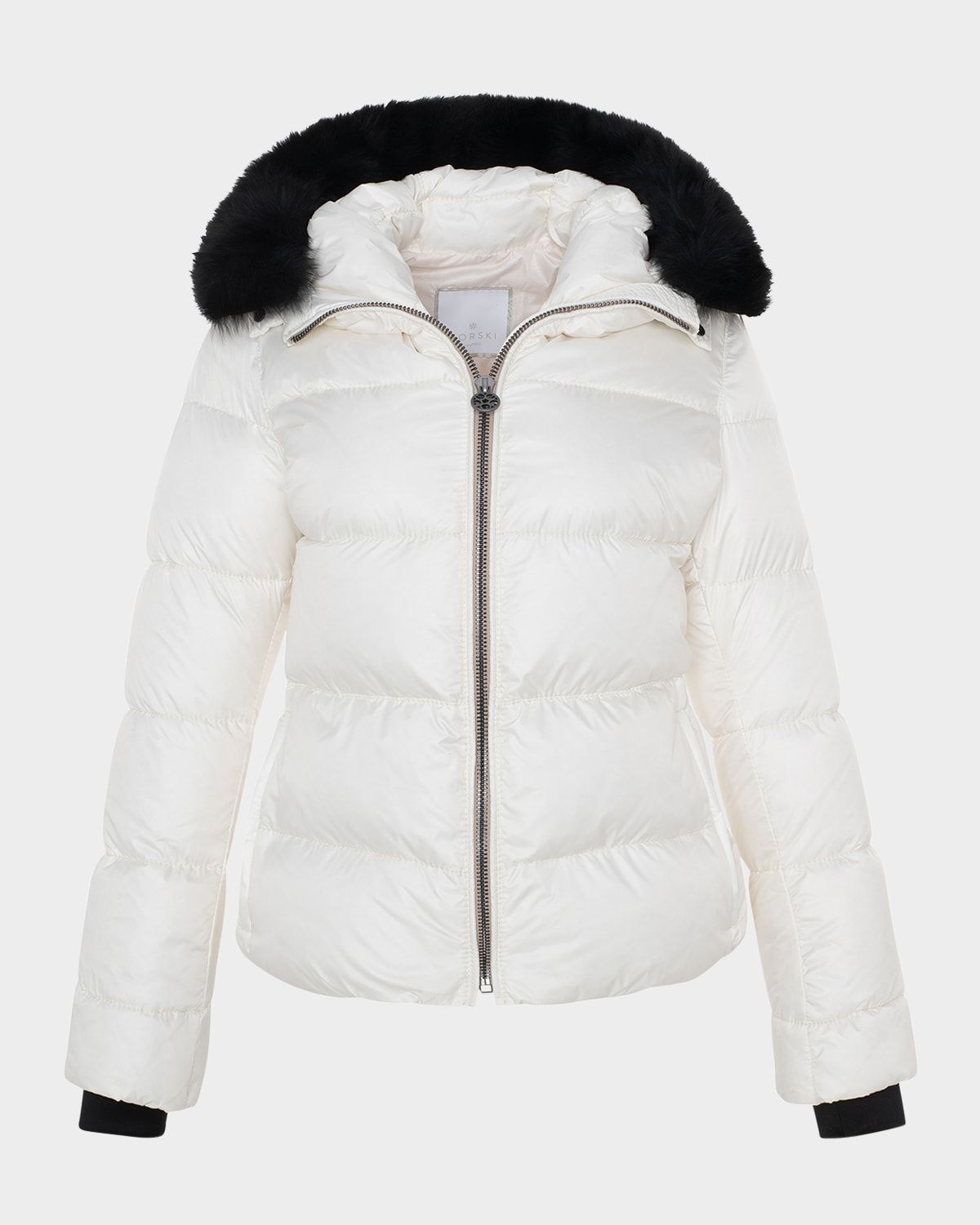 Short Down Apres-Ski Jacket with Detachable Toscana Lamb Hood Trim