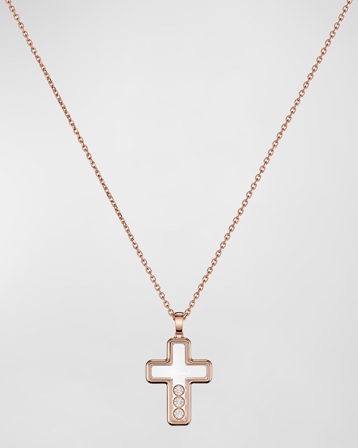 Happy Diamonds 18K Rose Gold Cross Pendant Necklace