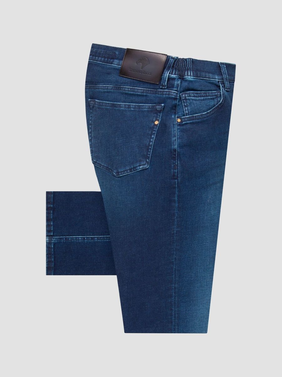 Stefano Ricci Men's Cotton Blend Tapered Jeans - Dark Blue - Size 38