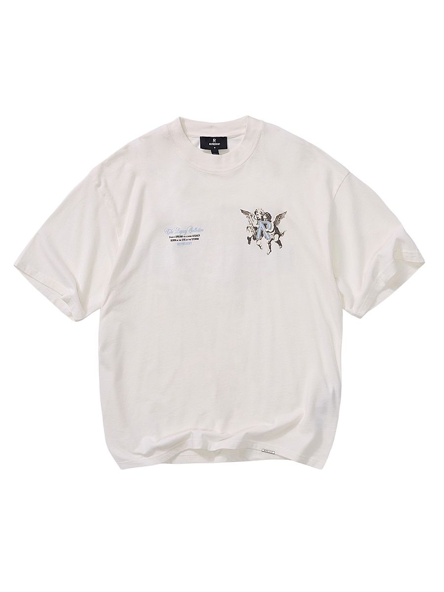 Men's Legacy Cherubs Graphic Oversized T-Shirt - Flat White - Size XXL