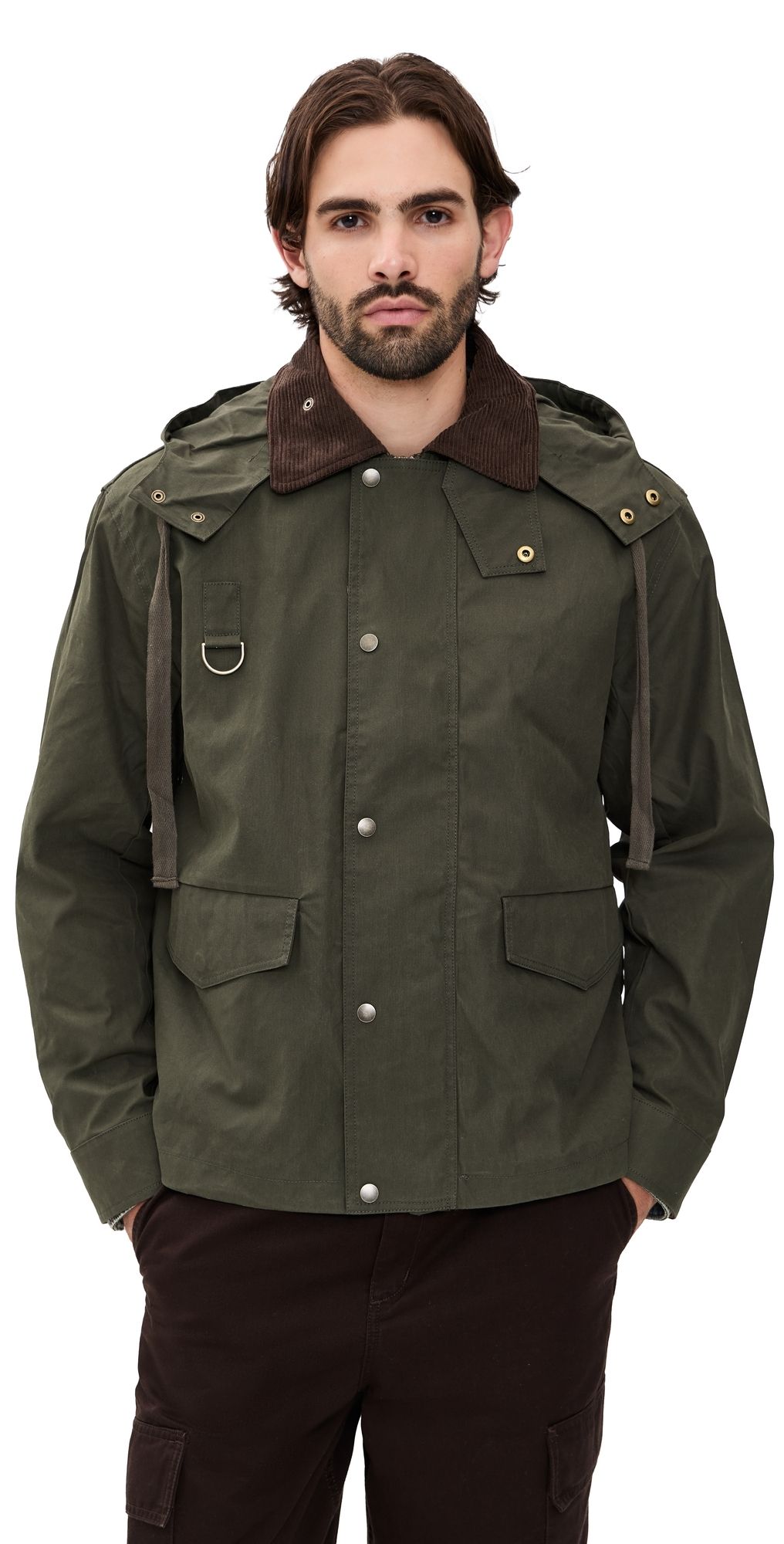 Alex Mill Aberg Utility Jacket In Waxed Cotton Army S