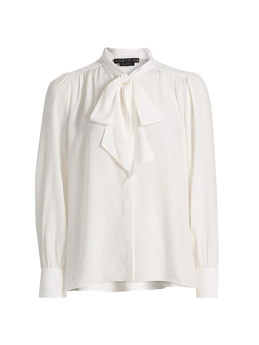 Women's Thayer Tieneck Blouse - Off White - Size XL