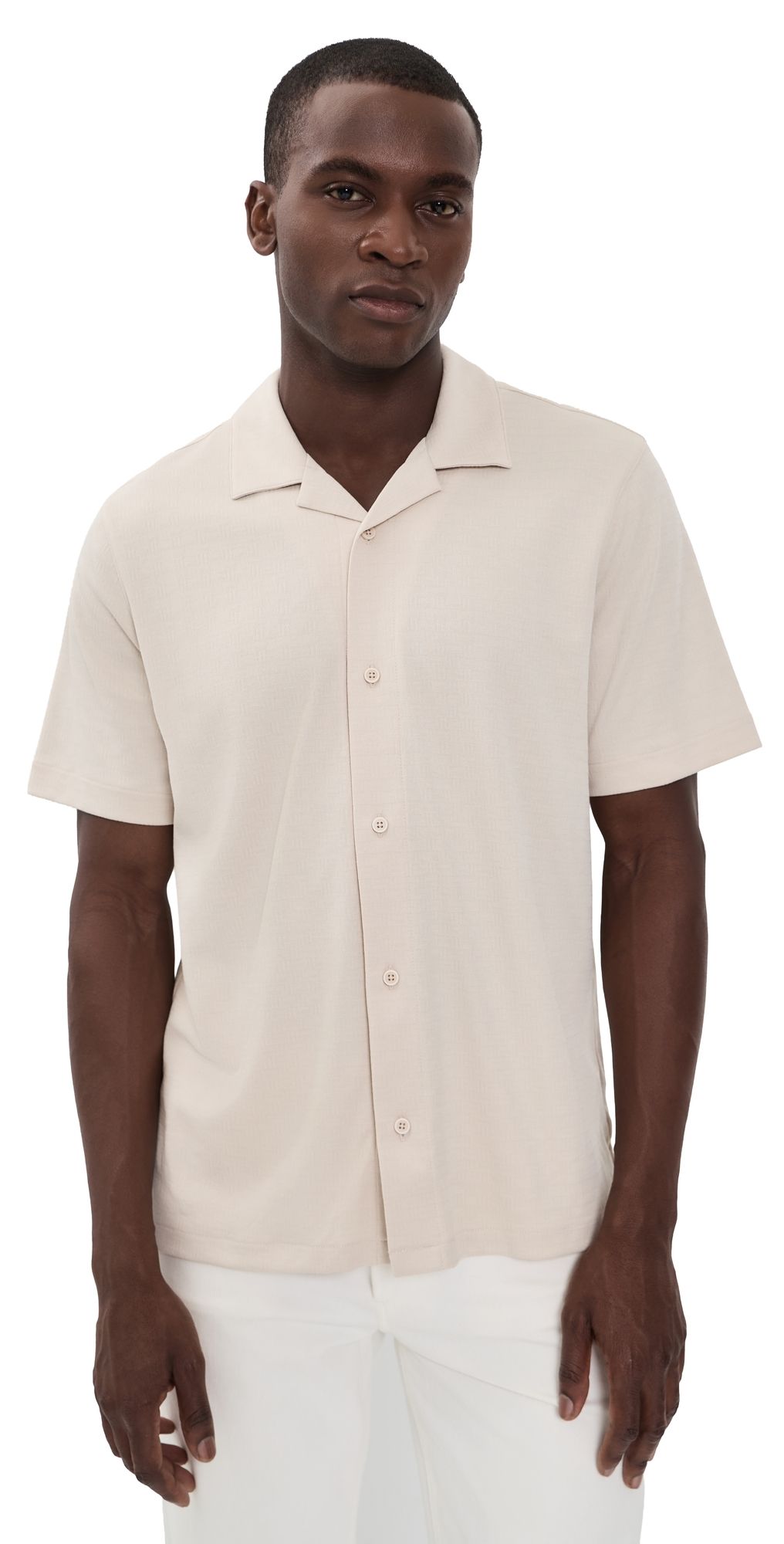 Rhone Palms Camp Shirt Bone XL