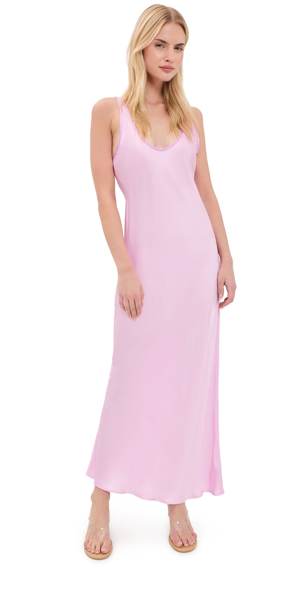 L'AGENCE Akiya Contrast Tank Dress Malibu Pink/Peony M