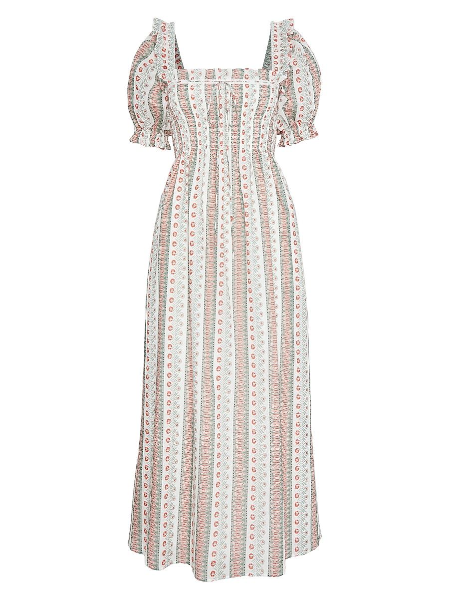 Women's The Scarlett Midi Nap Dress - Floral Stripe - Size Medium