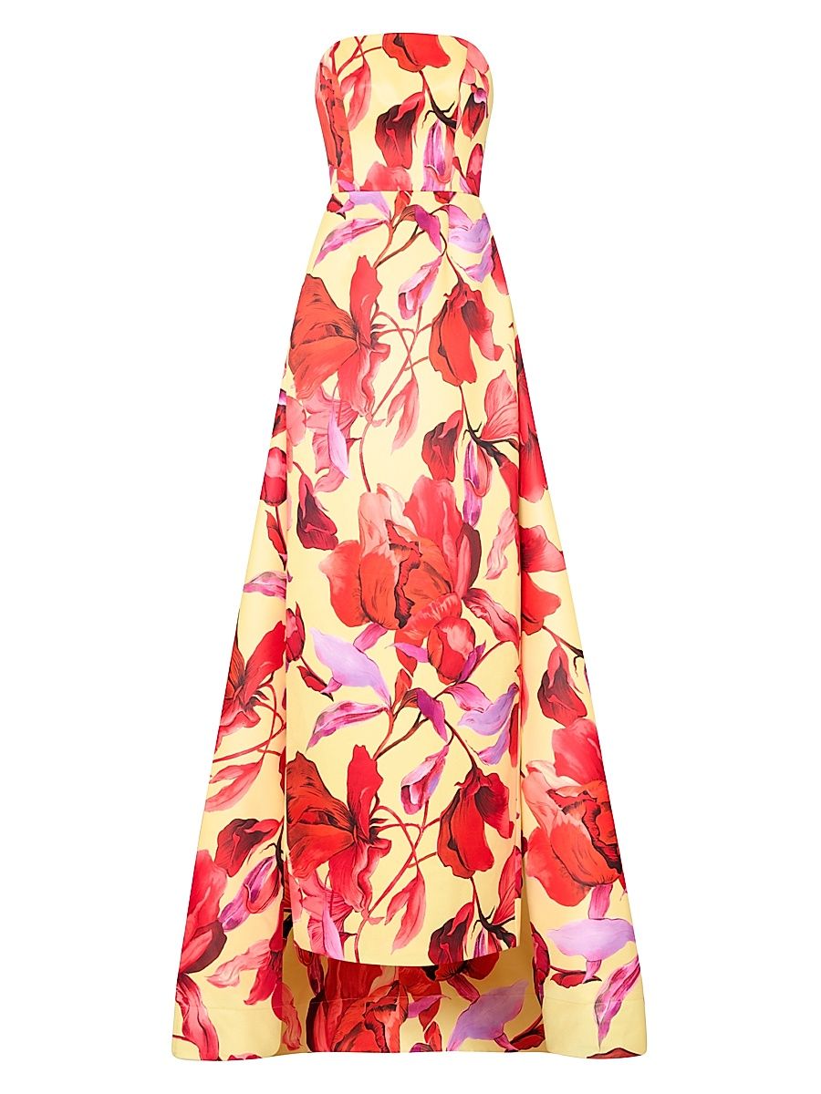 Women's Dorothy Printed Taffeta Dress - Lemon Red - Size 12