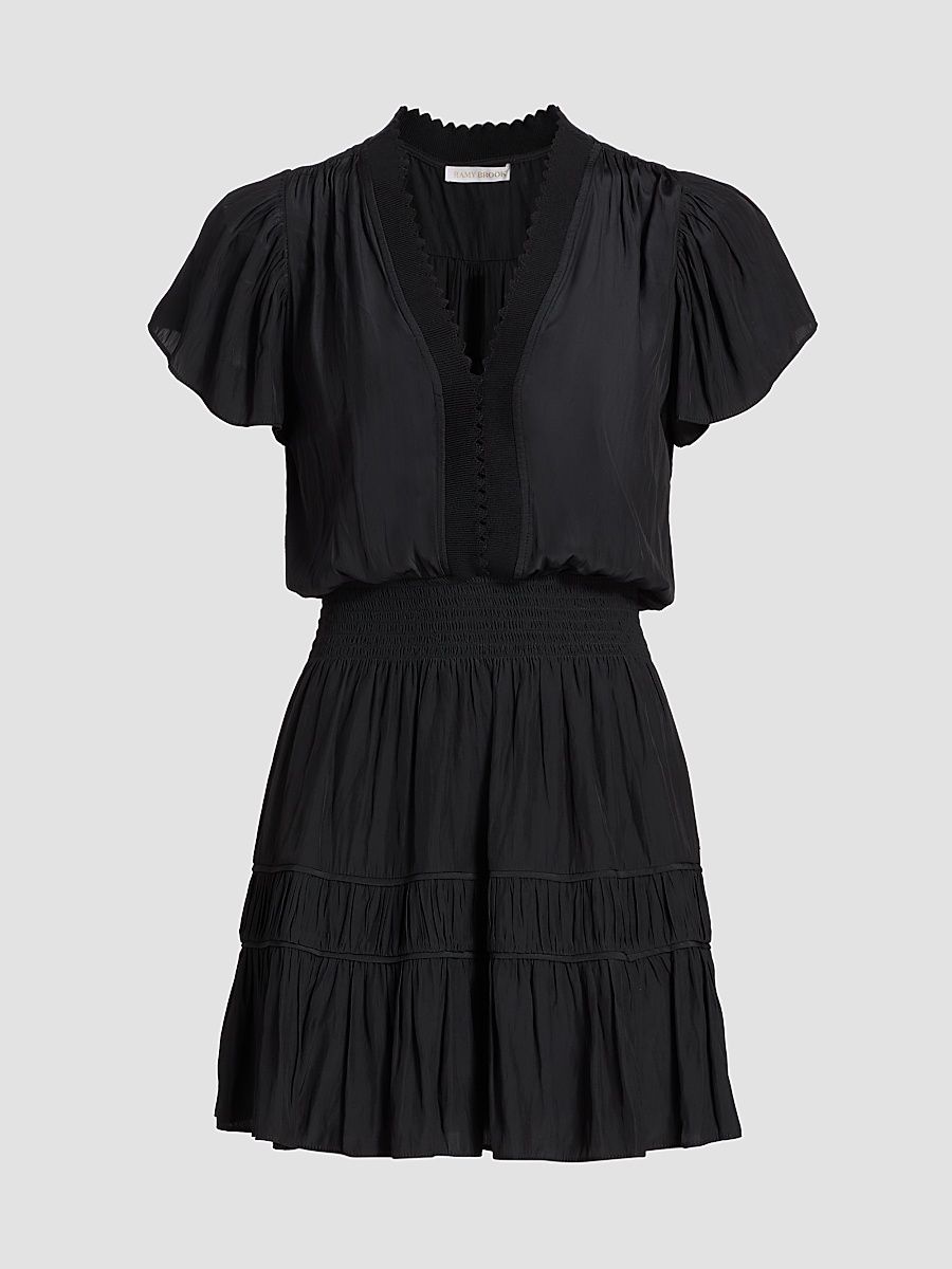 Women's Irene Tiered Mini Dress - Black - Size XL