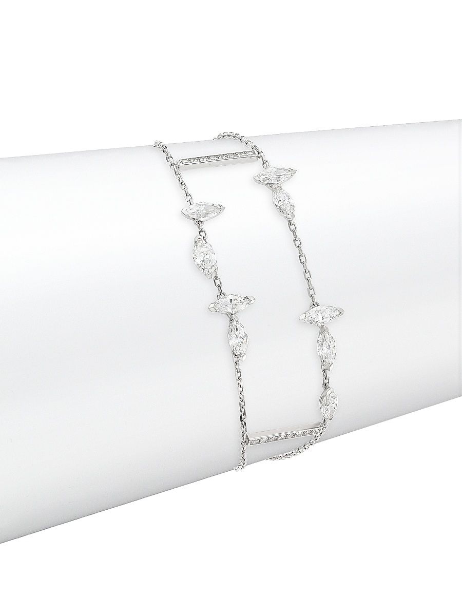 Women's Luminant 18K White Gold & Diamond Openwork Bracelet - White Gold - Size Medium