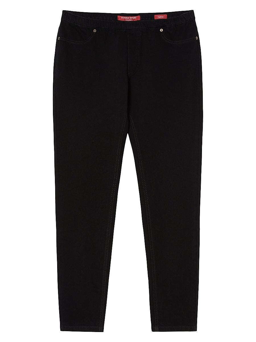 Women's Leggings Fit Jeans in Jersey Denim - Black Dark Clean - Size 22