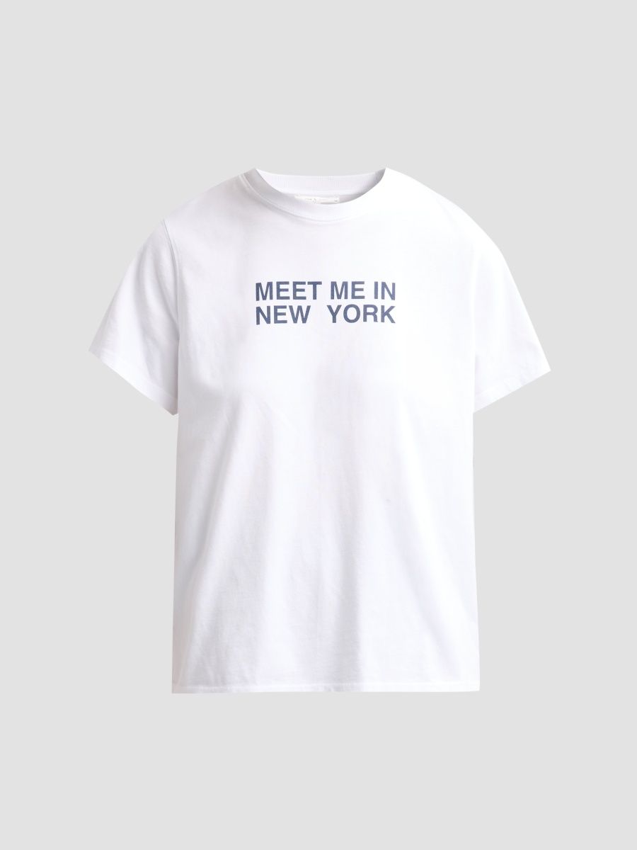 rag & bone Women's Meet Me In New York Giovanni Cotton Crewneck T-Shirt - White - Size XS