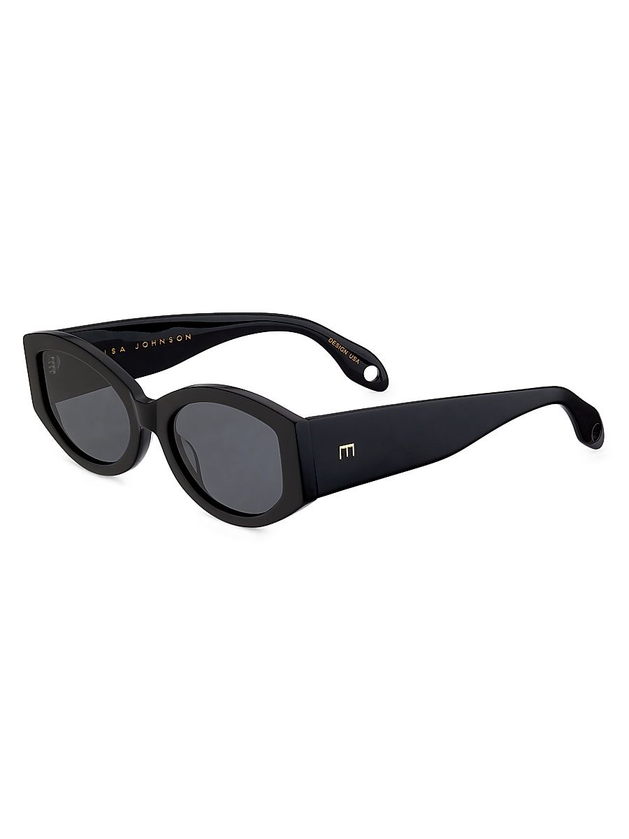 Women's Jeannie 54MM Cat-Eye Sunglasses - Gloss Black Grey
