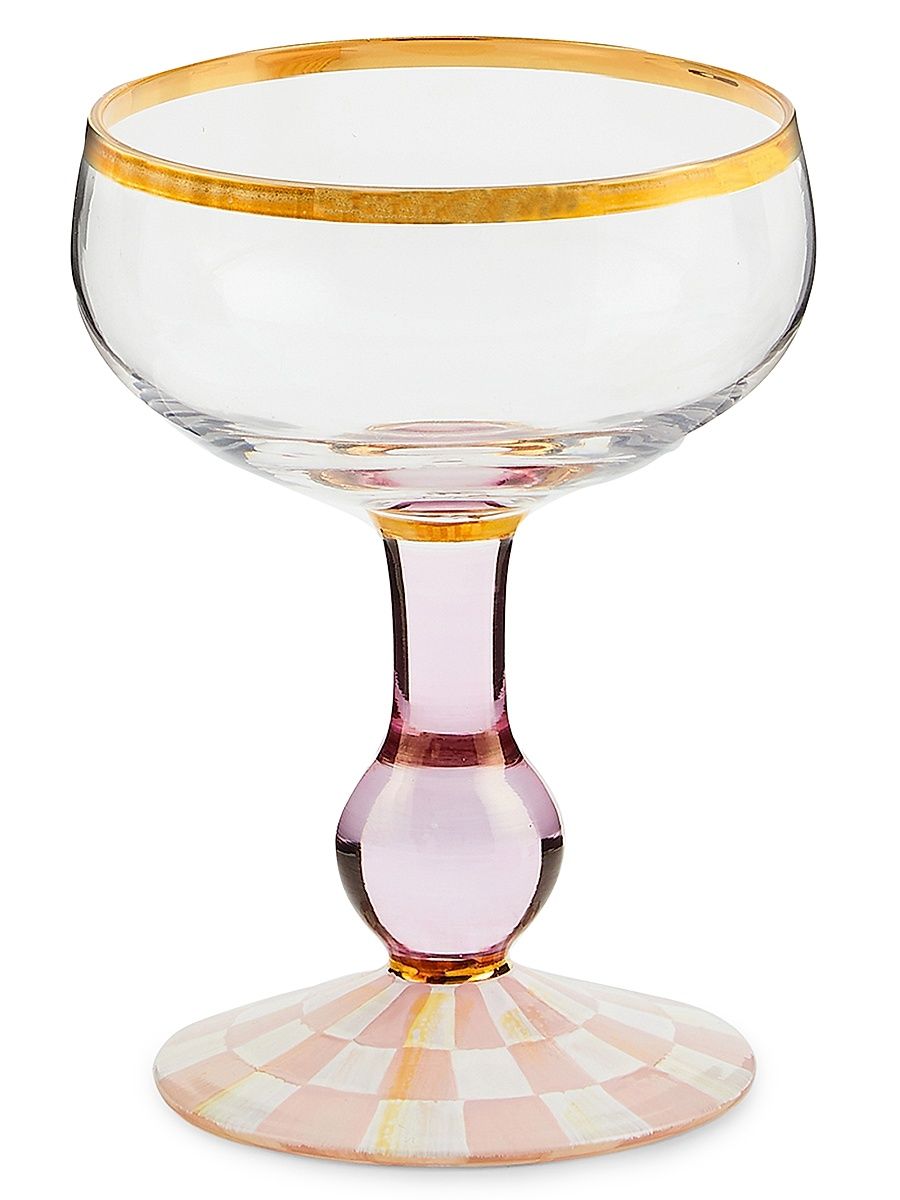 Rosy Check Coupe Glass