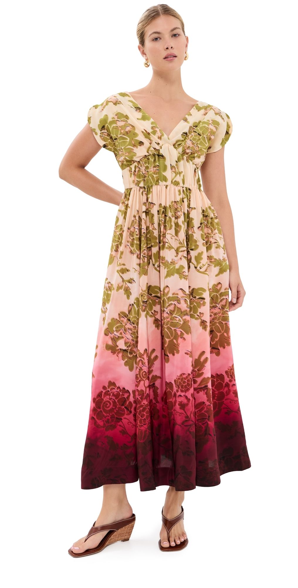 La DoubleJ Waldorf Dress Oasis Ombre Placee Red 48