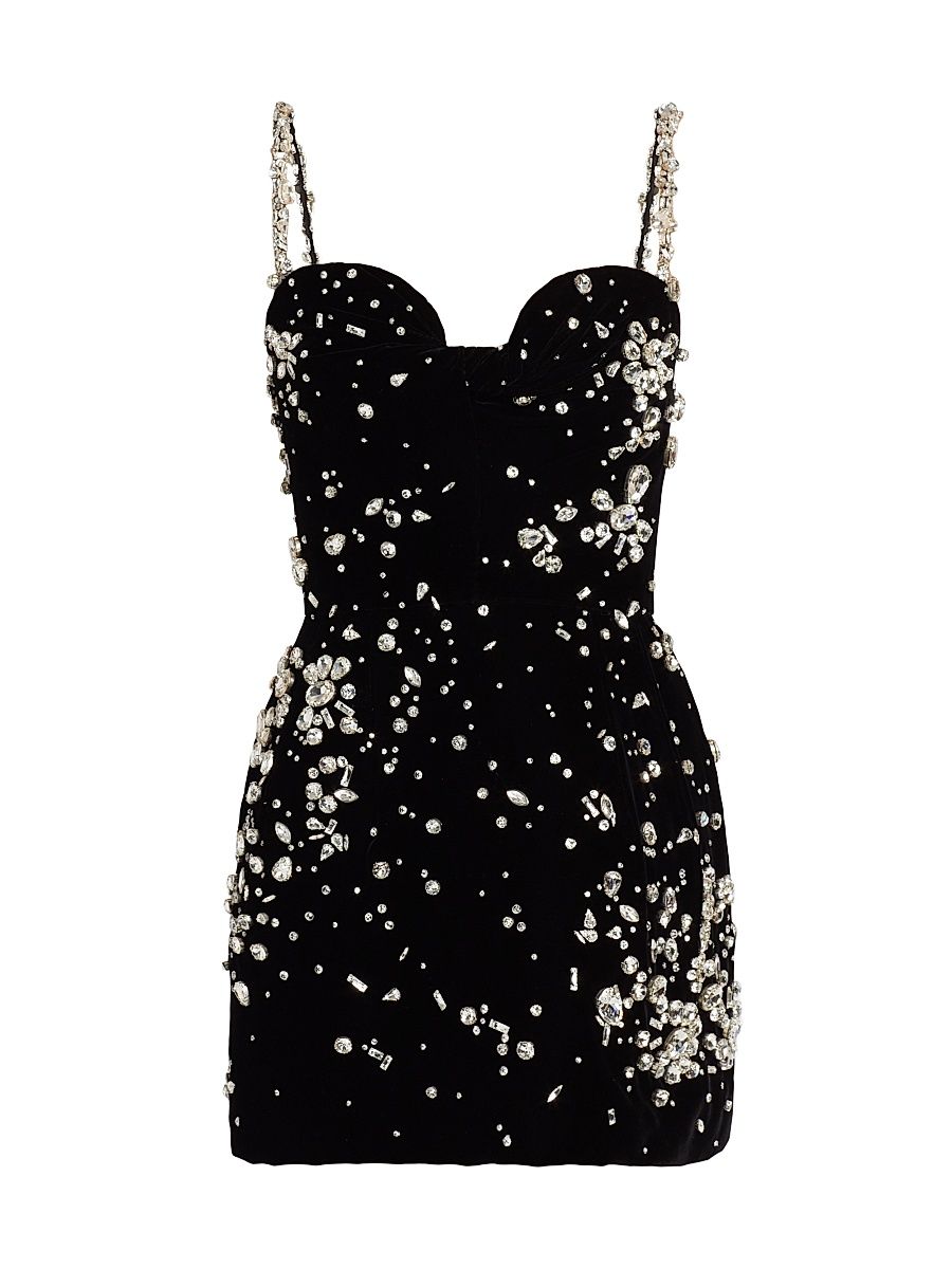 Women's Jewel Embellished Cocktail Dress - Silver Black - Size 4