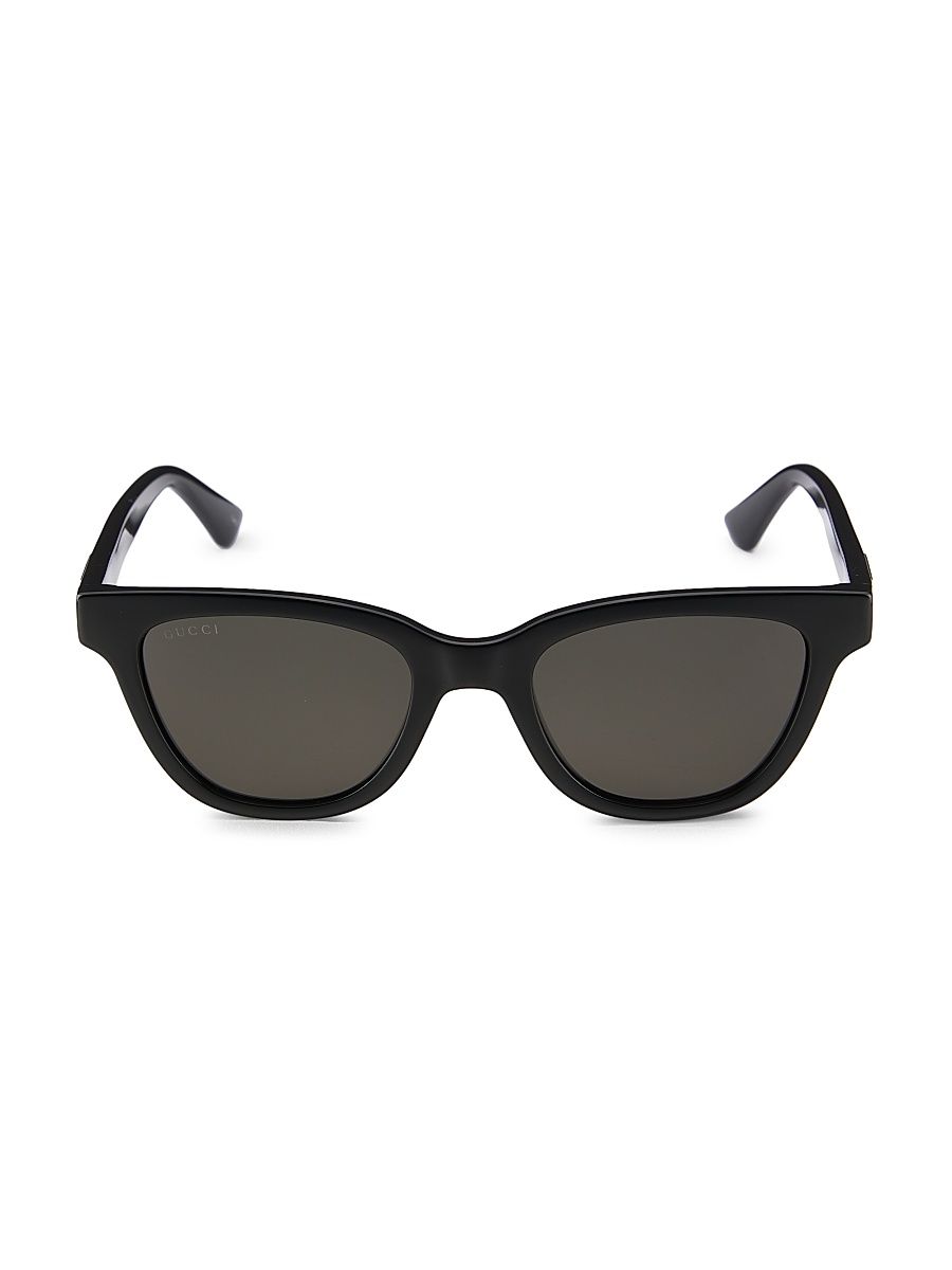 Men's Gucci Logo 51MM Cat Eye Sunglasses - Black