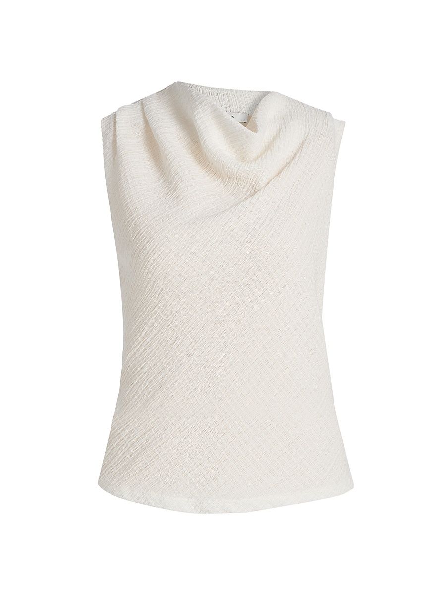 Women's Shadow Grid Cowlneck Top - Chalk - Size XXS