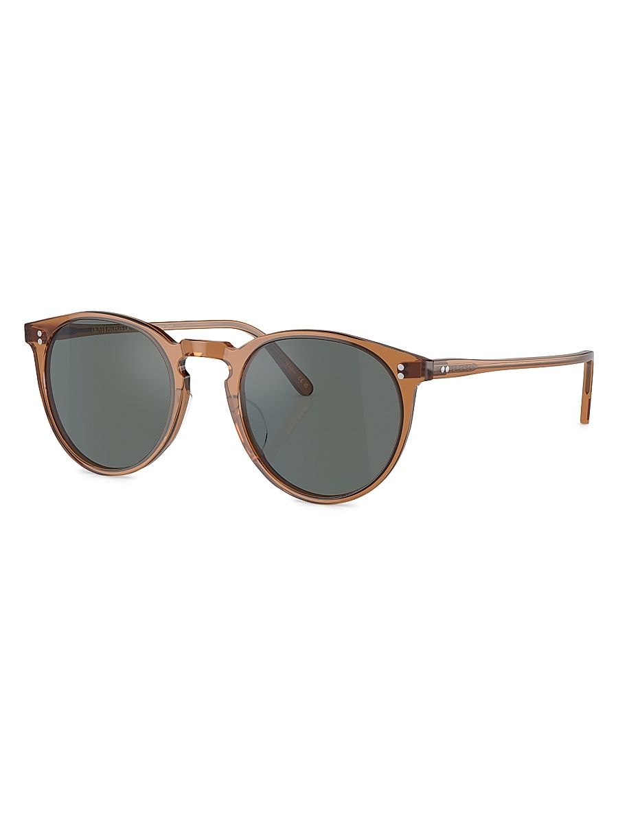 Women's O'Malley Sun 48MM Round Sunglasses - Transparent Brown Teal