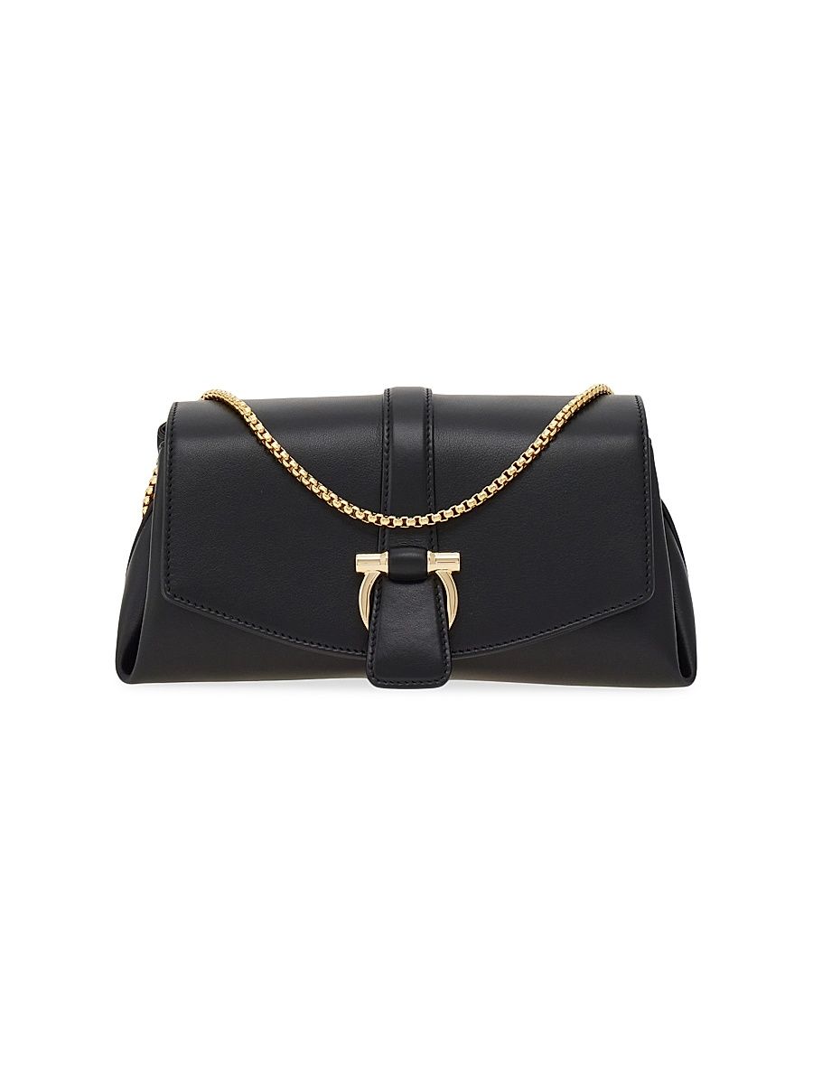 Women's New Line Small Leather Shoulder Bag - Nero