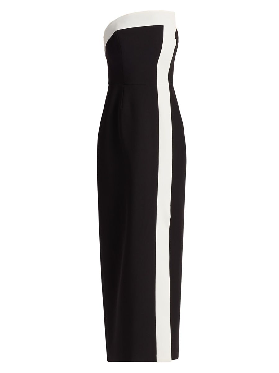 Women's Garcelle Strapless Column Gown - Black White - Size 10