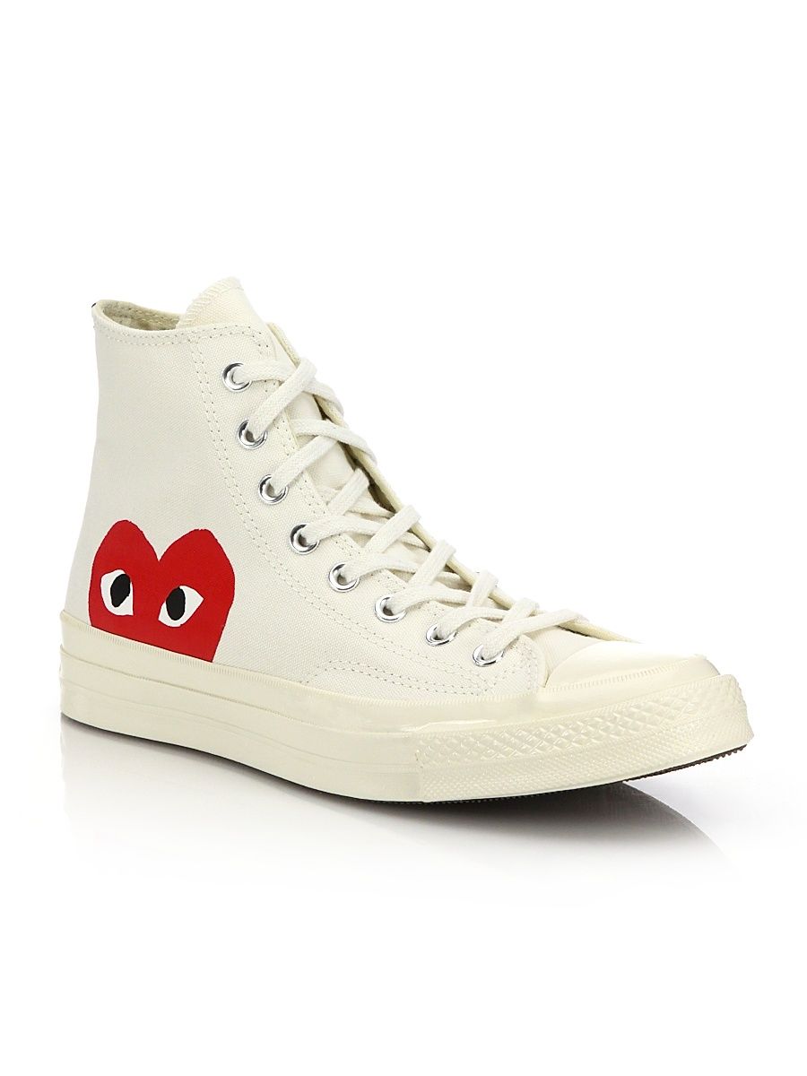 CdG PLAY x Converse Men's Chuck Taylor All Star High-Top Sneakers - Beige - Size 8.5