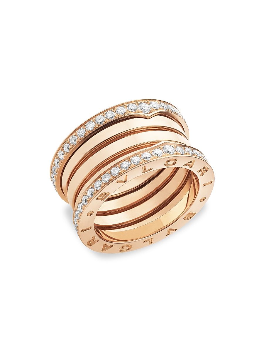 Women's B. zero1 18K Rose Gold & Diamond Ring - Rose Gold - Size 7.25
