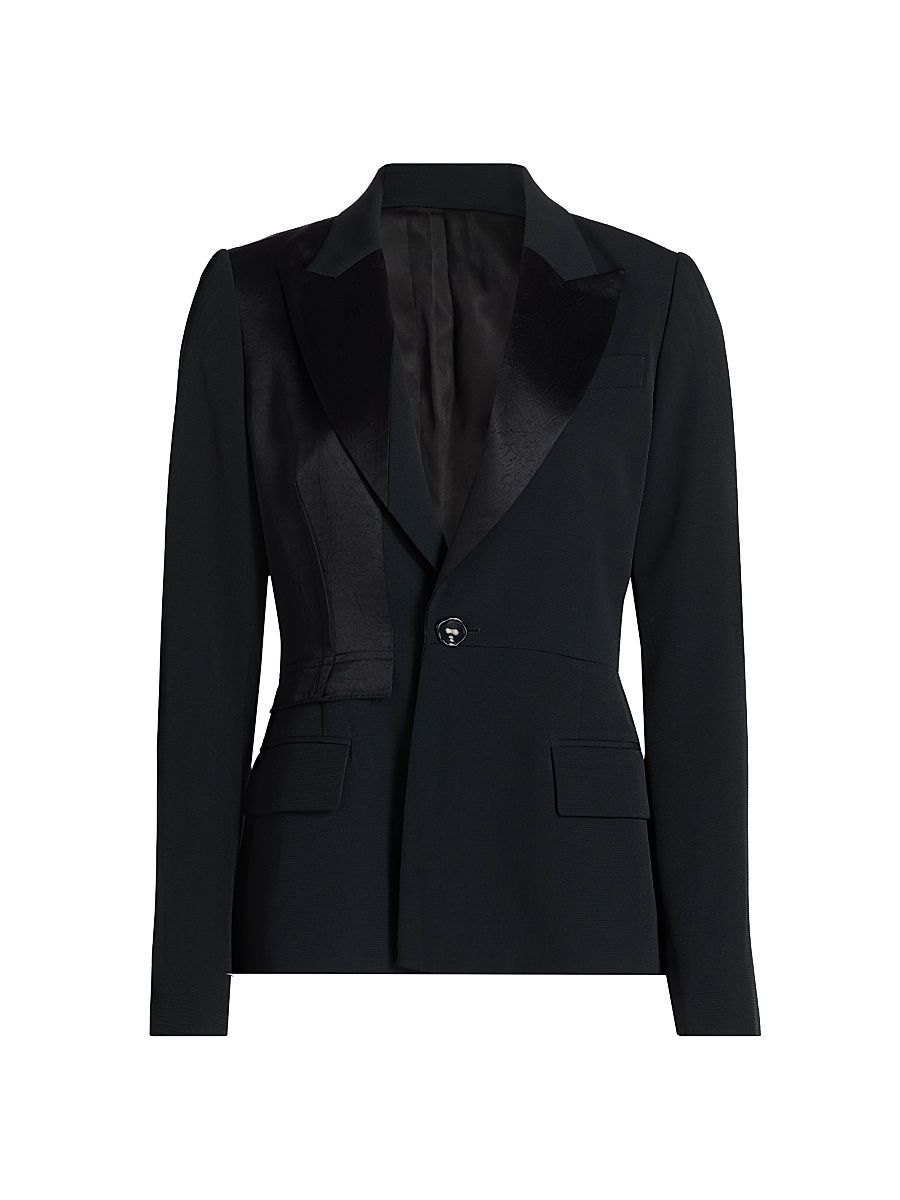 Women's Cady Single-Breasted Blazer - Ultra Navy - Size 0