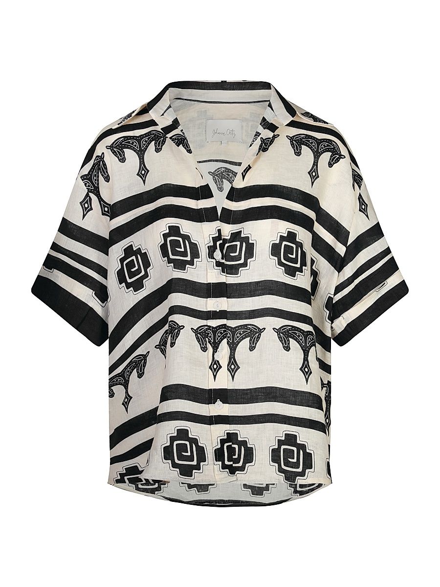 Women's La Creciente Shirt - Ecru Black - Size 2