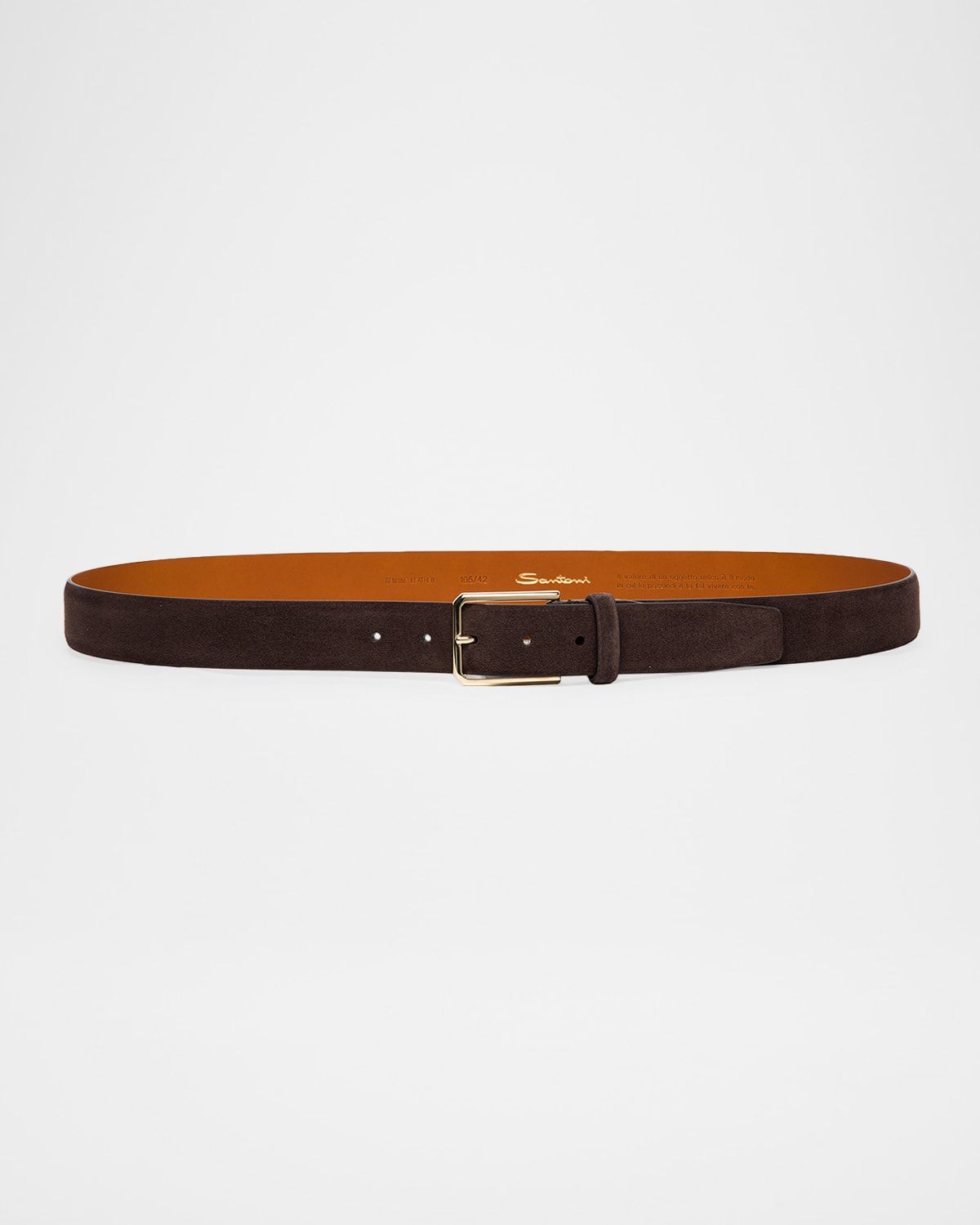 Men & apos;s Suede Rectangle-Buckle Belt