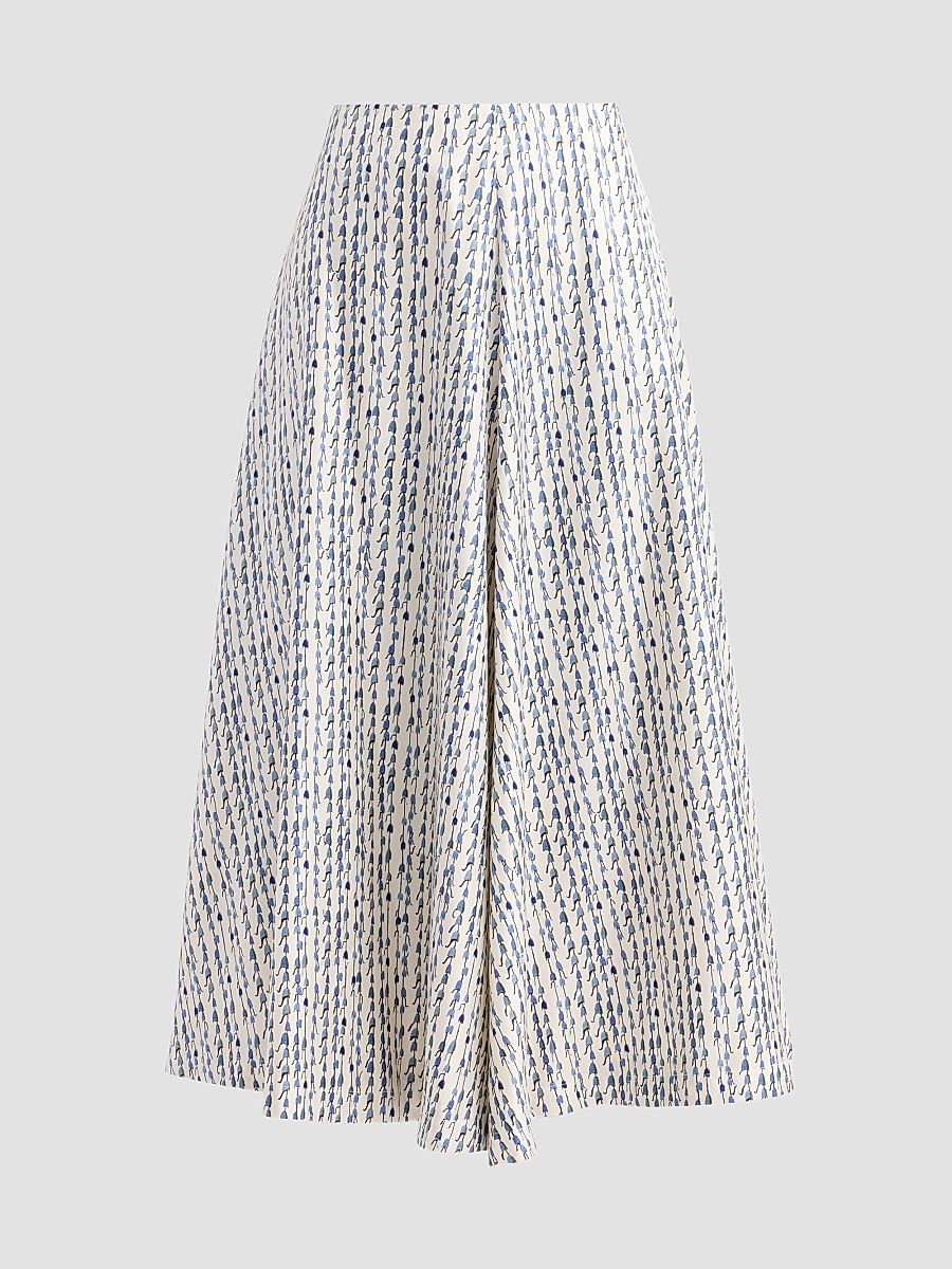 Women's Varda Cotton Midi Skirt - Vapor Bluebell - Size 14